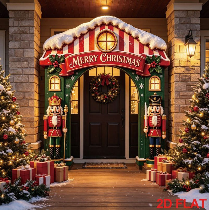 Merry Christmas Archway Banner 1.9m x 2.5m - Front Door Decoration