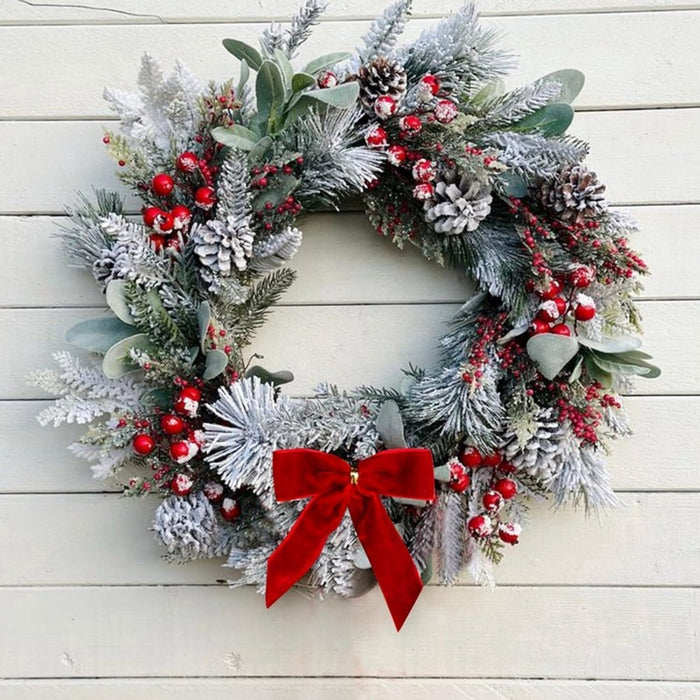 Velvet Glitter Christmas Bows - 24 Pack