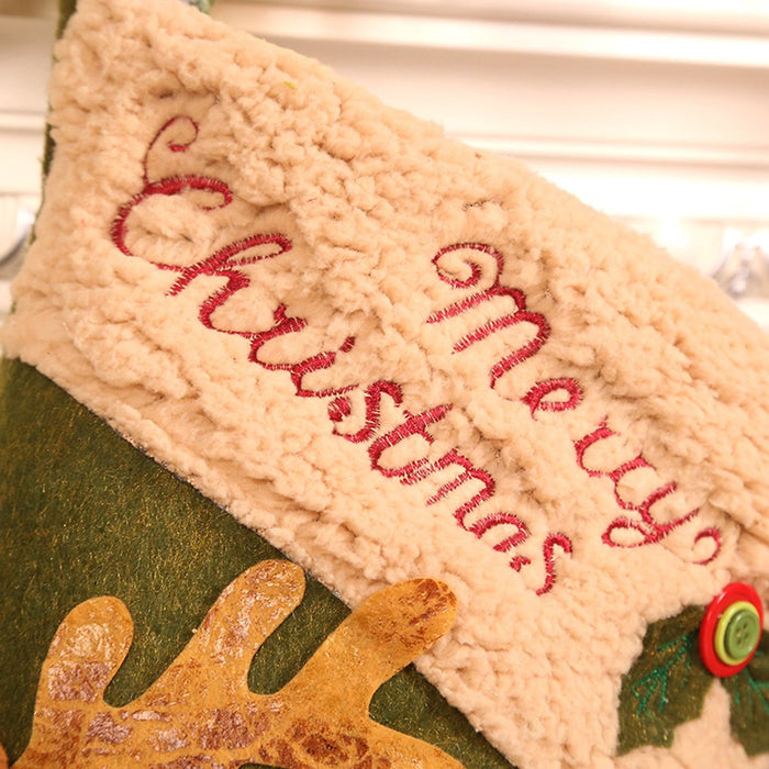Large Christmas Stockings 23 Inch - Santa & Reindeer Gift Bags