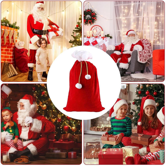 Santa Sacks 70x50cm Red Drawstring - 2 Pack