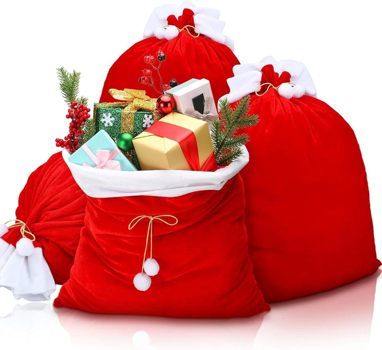 Santa Sacks 70x50cm Red Drawstring - 2 Pack