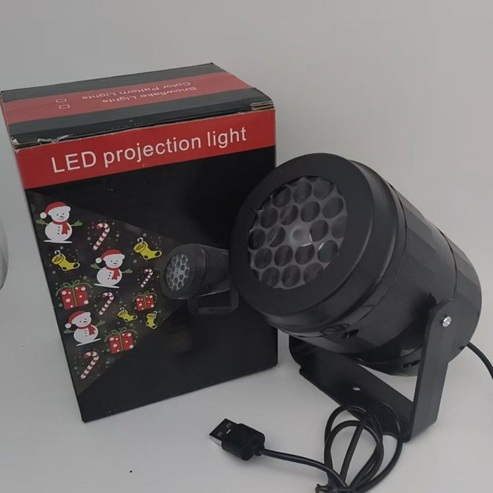 Rotating Snowflake Blizzard LED Projector Light