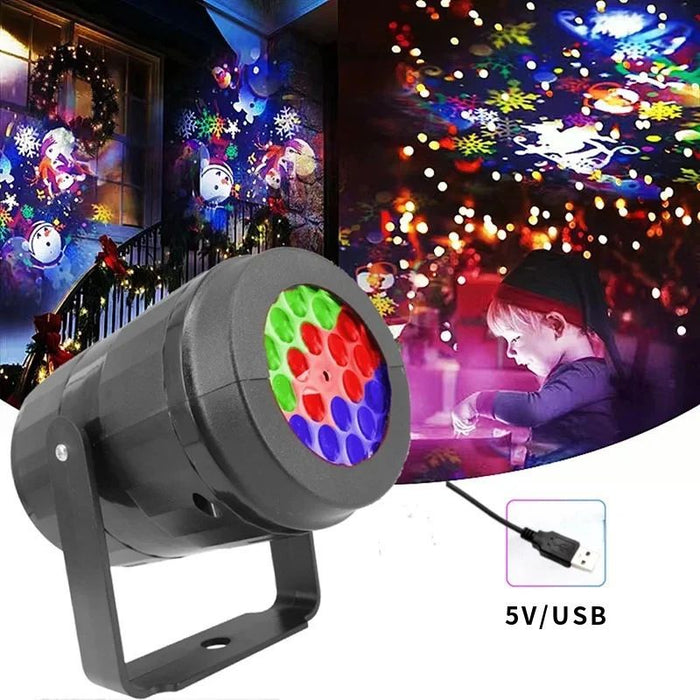 Rotating Snowflake Blizzard LED Projector Light