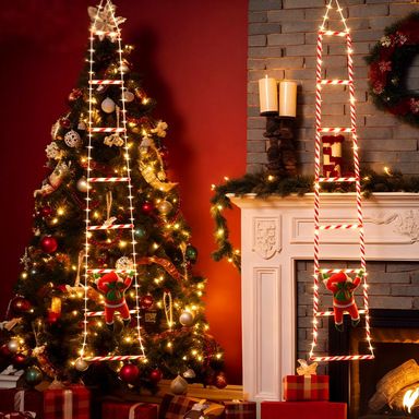 Christmas Climbing Ladder Light 1.8m - USB with Remote