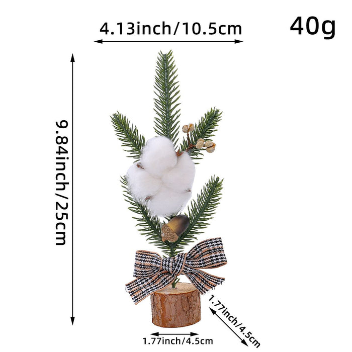 Snowy Cotton Mini Christmas Tree 25cm - Desktop Potted Tree
