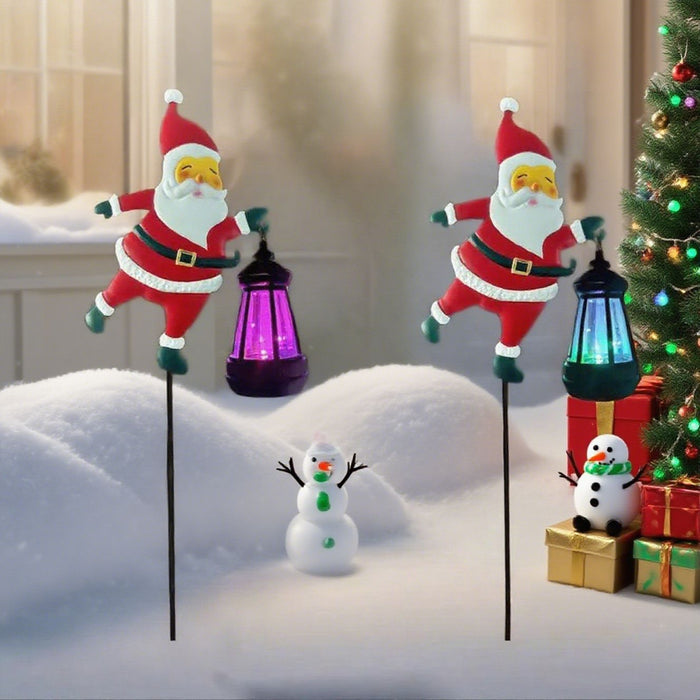 Solar Santa Lantern Stake Light - Garden Decoration