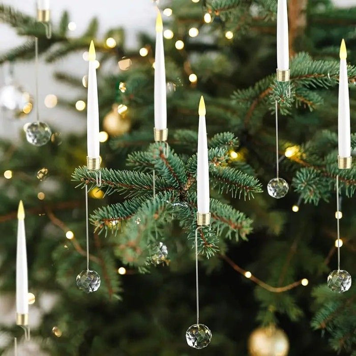 Flameless LED Christmas Taper Candles with Remote - 6 Pack