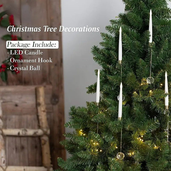 Flameless LED Christmas Taper Candles with Remote - 6 Pack