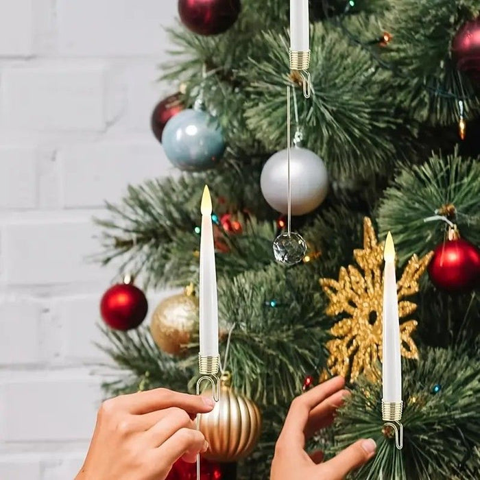 Flameless LED Christmas Taper Candles with Remote - 6 Pack