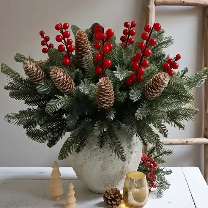 Artificial Pine, Berry & Pinecone Decorating Set - 40 Piece