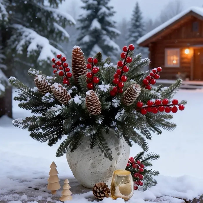 Artificial Pine, Berry & Pinecone Decorating Set - 40 Piece