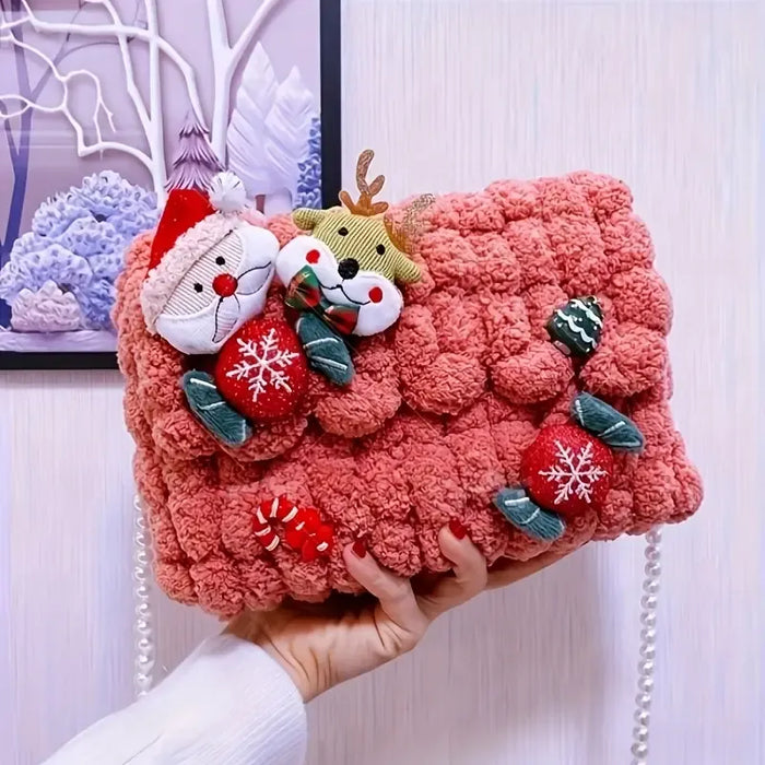 Christmas Plush Cartoon Crossbody Bag