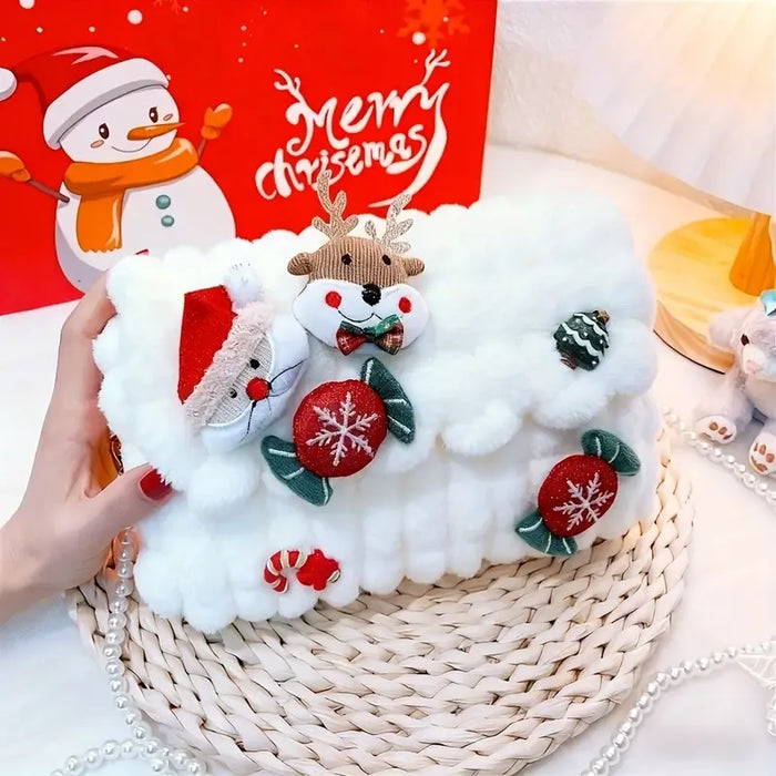 Christmas Plush Cartoon Crossbody Bag