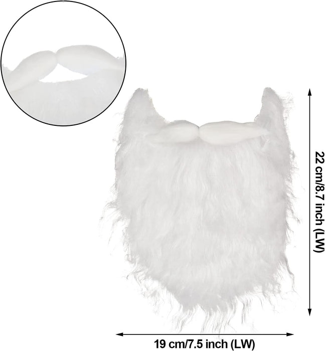 Santa Hat & Beard Set - 4 Piece Adult Costume Kit