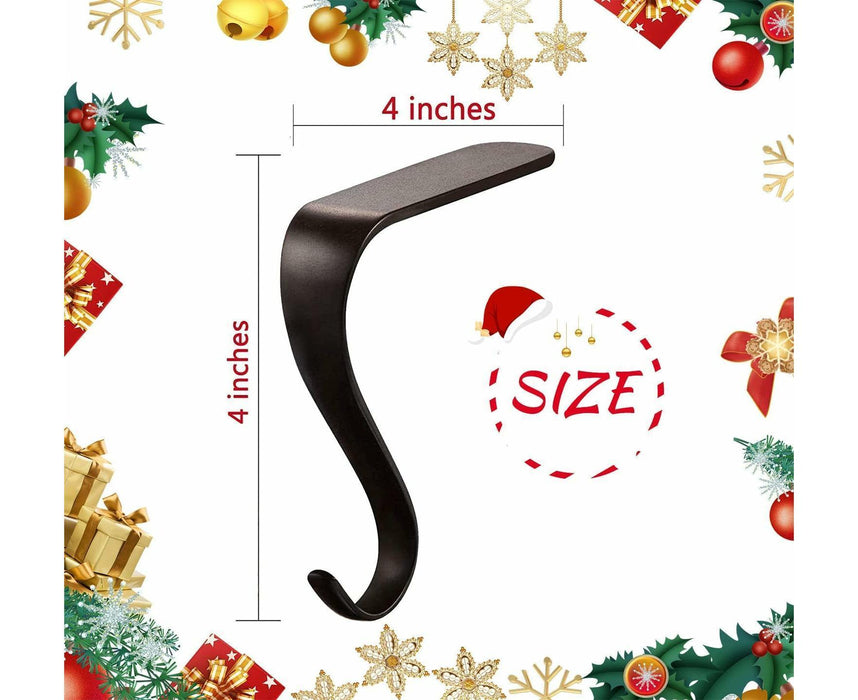 Metal Fireplace Stocking Holders - Garland Hooks