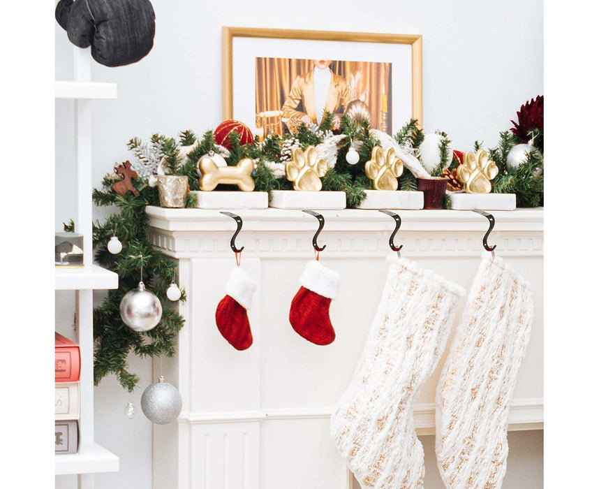 Metal Fireplace Stocking Holders - Garland Hooks