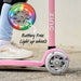 Zinc Strobe Junior Tri Scooter Pink light-up wheels