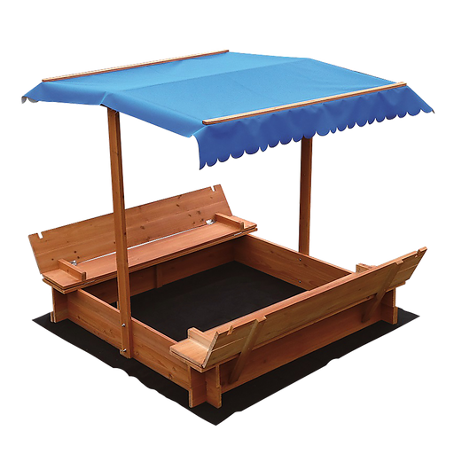Kids wooden toy sandpit with a canopy