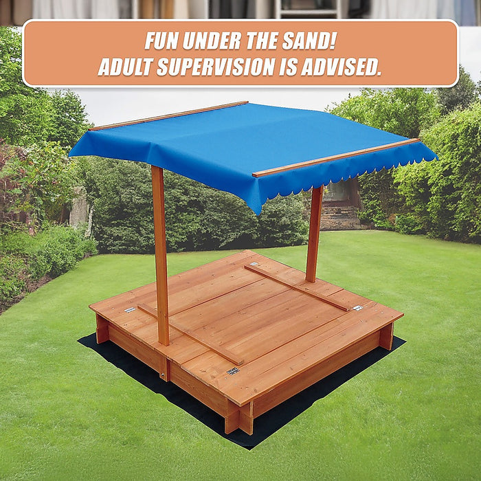 Kids Wooden Toy Sandpit with Canopy