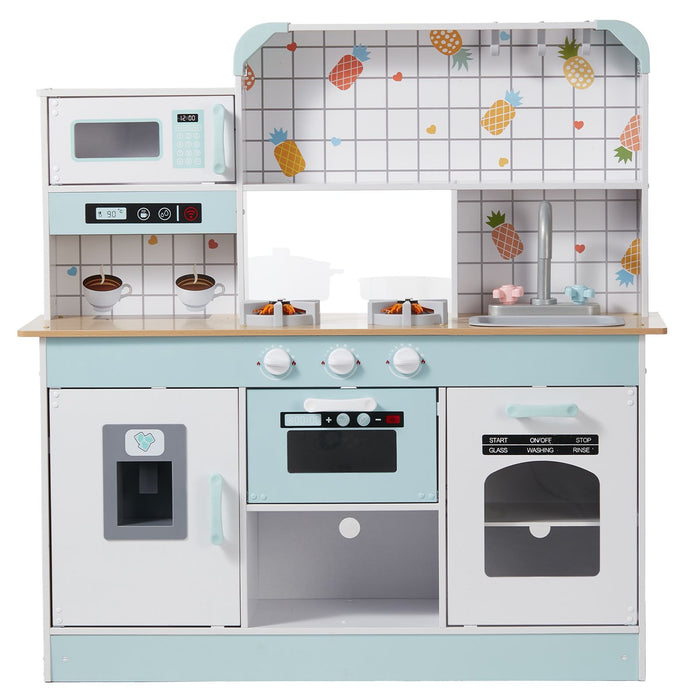 Kitchen Playset Kids Pretend Cooking Play Toy 24 Piece Accessories White