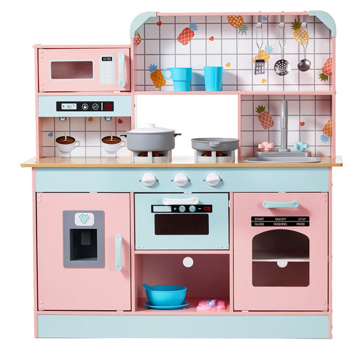 Pink kids pretend cooking kitchen playset