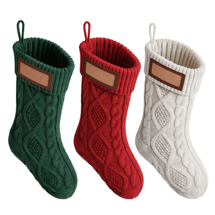 Jingle Jollys Personalised Knit Christmas Stockings - 3 Pack