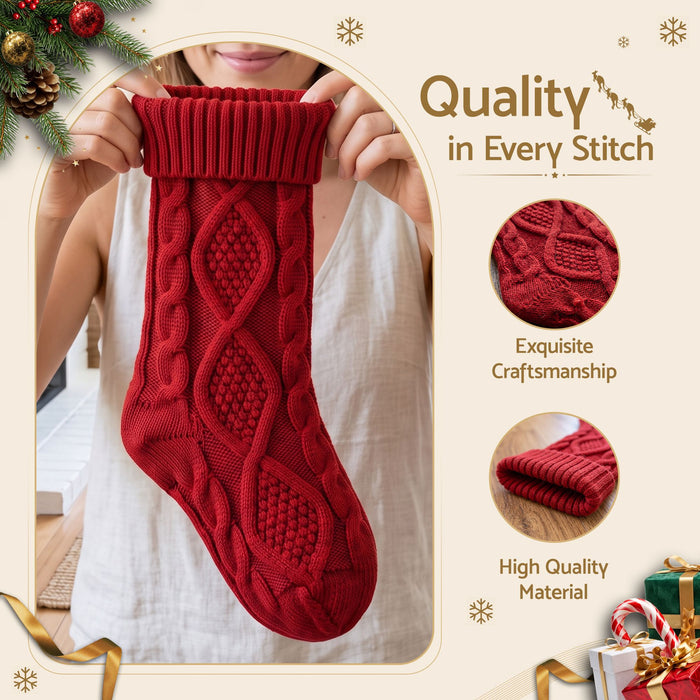Jingle Jollys Personalised Knit Christmas Stockings - 3 Pack