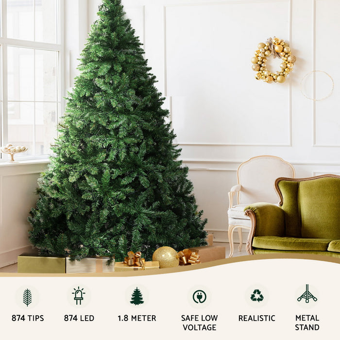 Jingle Jollys LED Christmas Tree 1.8m - 874 Tips