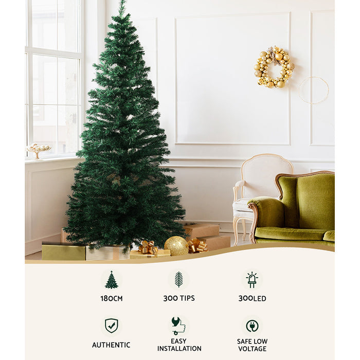 Jingle Jollys Optic Fibre LED Christmas Tree 1.8m - 300 Tips