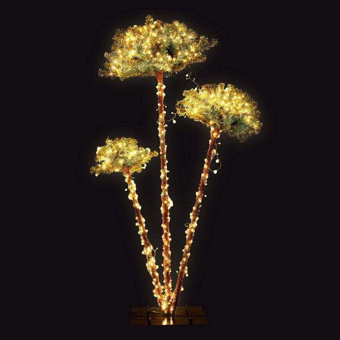 Jingle Jollys 3-in-1 LED Christmas Palm Tree 1.2m