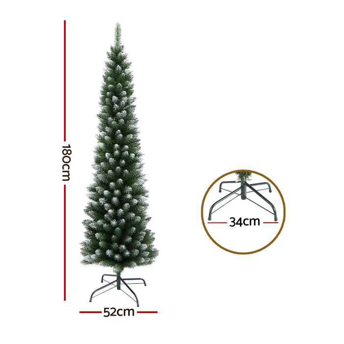 Jingle Jollys Snowy Christmas Tree 1.8m - 300 Tips