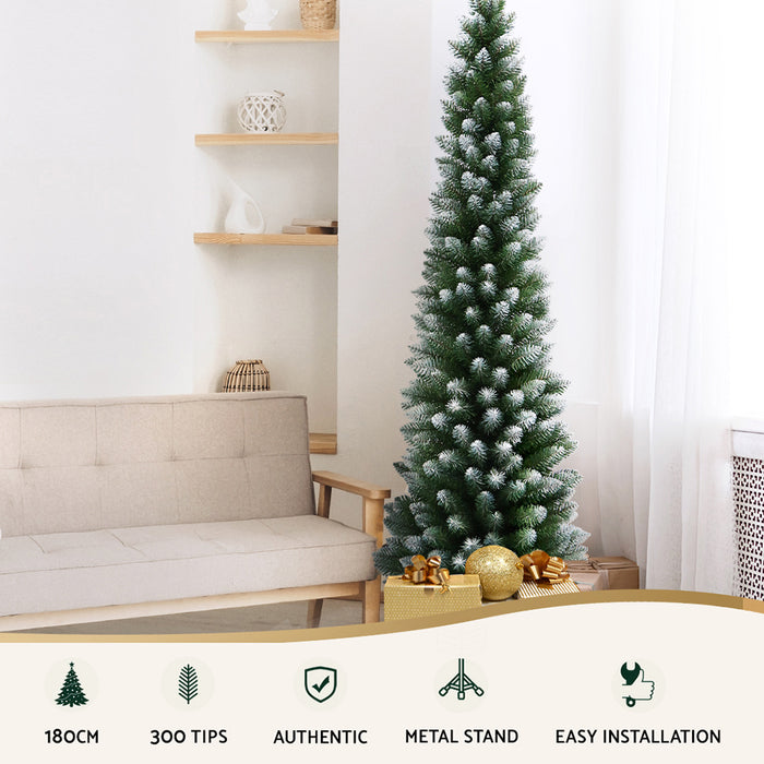 Jingle Jollys Snowy Christmas Tree 1.8m - 300 Tips