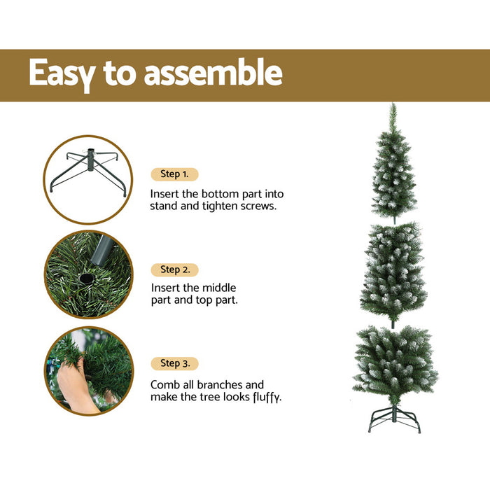 Jingle Jollys Snowy Christmas Tree 1.8m - 300 Tips
