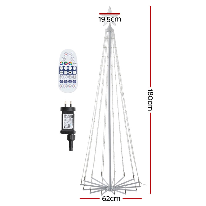 Jingle Jollys Christmas Tree 1.8m with 265 RGB LED Fairy Lights