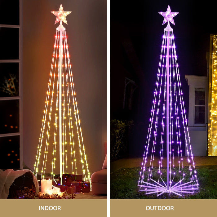 Jingle Jollys Christmas Tree 1.8m with 265 RGB LED Fairy Lights