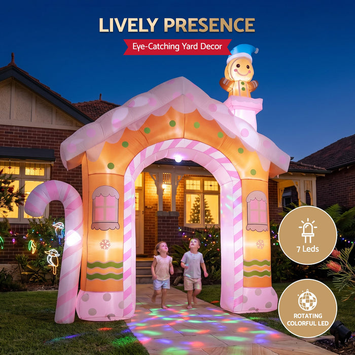 Jingle Jollys Inflatable Gingerbread Man 3.2m with LED Lights