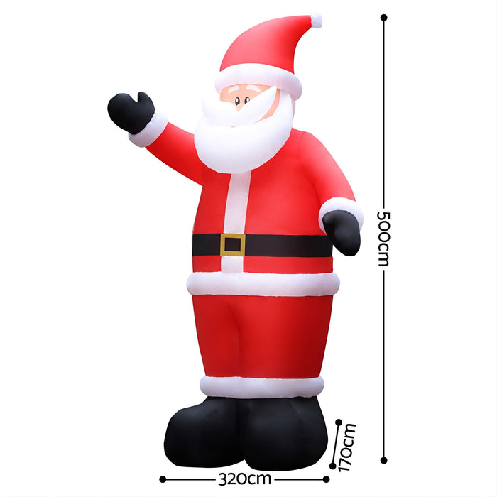 Jingle Jollys Giant Inflatable Santa 5m - Illuminated