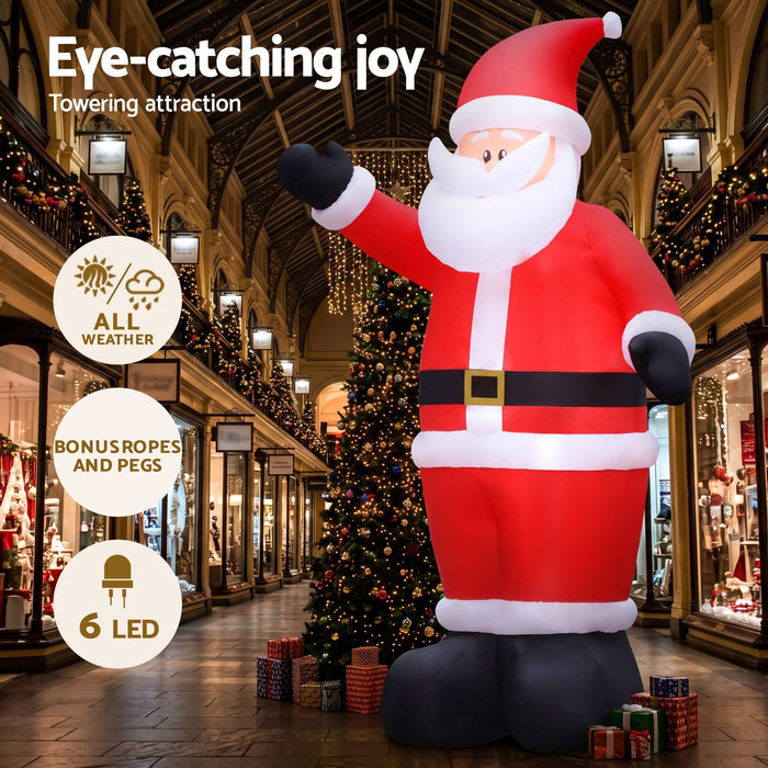 Jingle Jollys Giant Inflatable Santa 5m - Illuminated