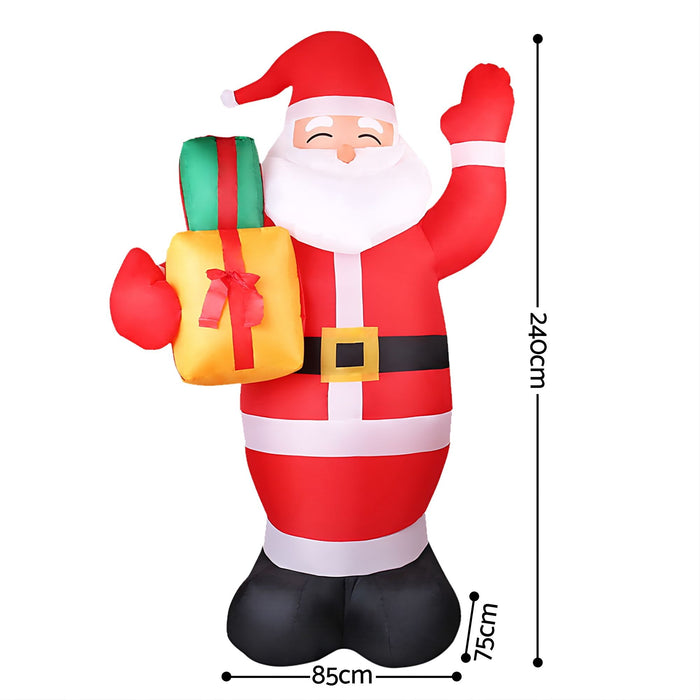 Jingle Jollys Inflatable Santa 2.4m - Illuminated
