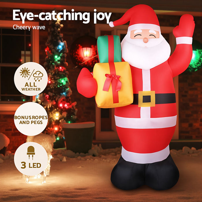 Jingle Jollys Inflatable Santa 2.4m - Illuminated
