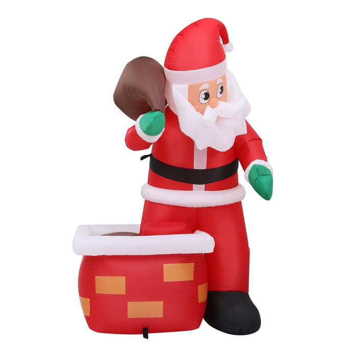 Jingle Jollys Inflatable Santa in Chimney 1.2m - Illuminated