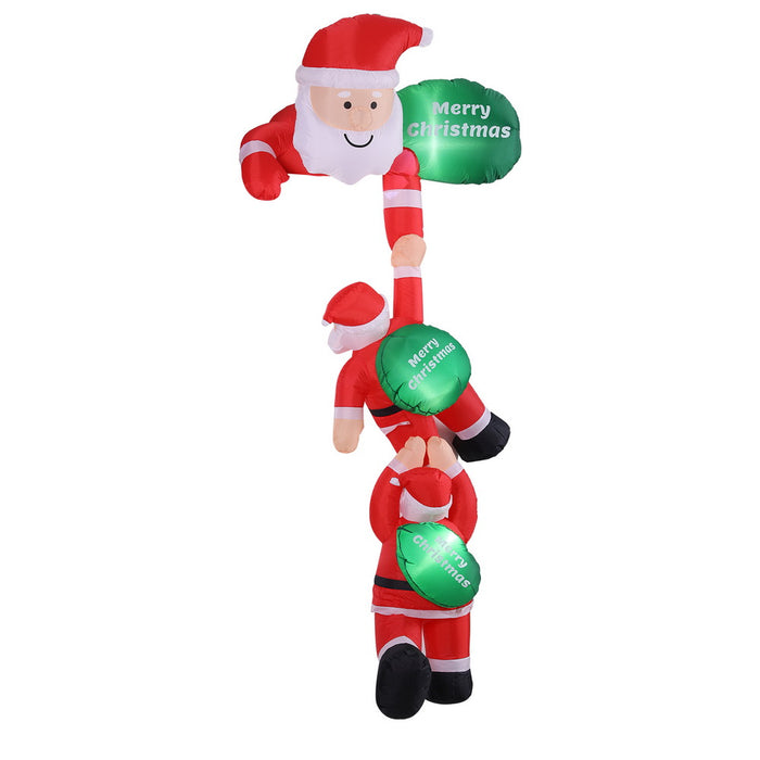 Jingle Jollys Christmas Inflatable Climbing Santa 2.5M Height LED Decorations Illuminated