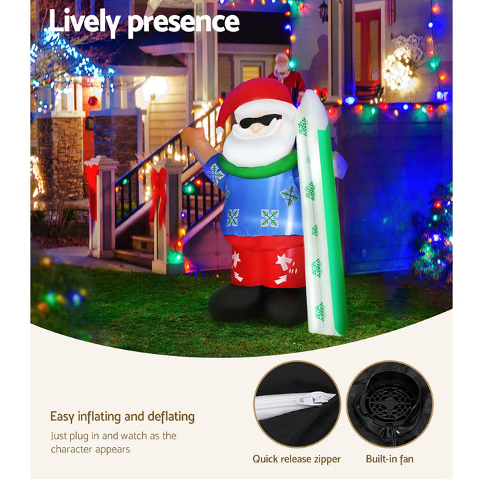 Jingle Jollys Inflatable Santa 1.6m - Illuminated