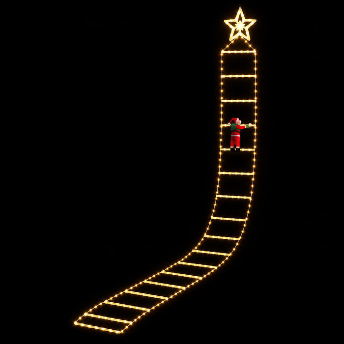 Jingle Jollys Santa Ladder Christmas Lights 3.4m - 328 LED