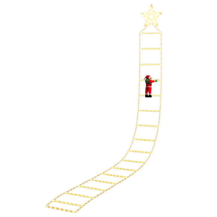 Jingle Jollys Santa Ladder Christmas Lights 3.4m - 328 LED