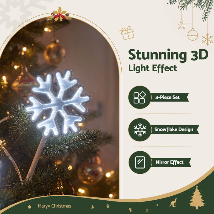 Jingle Jollys Christmas Path Lights - 4 Pack Cool White