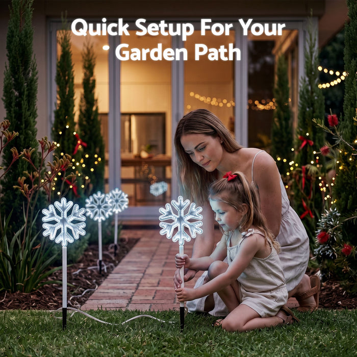 Jingle Jollys Christmas Path Lights - 4 Pack Cool White