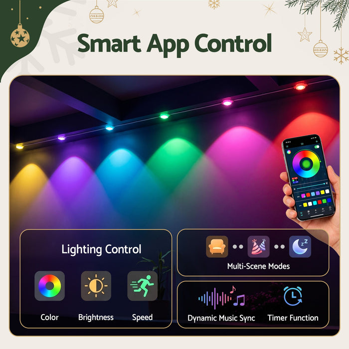 Jingle Jollys 30m Permanent Outdoor Christmas Lights - Smart App RGB