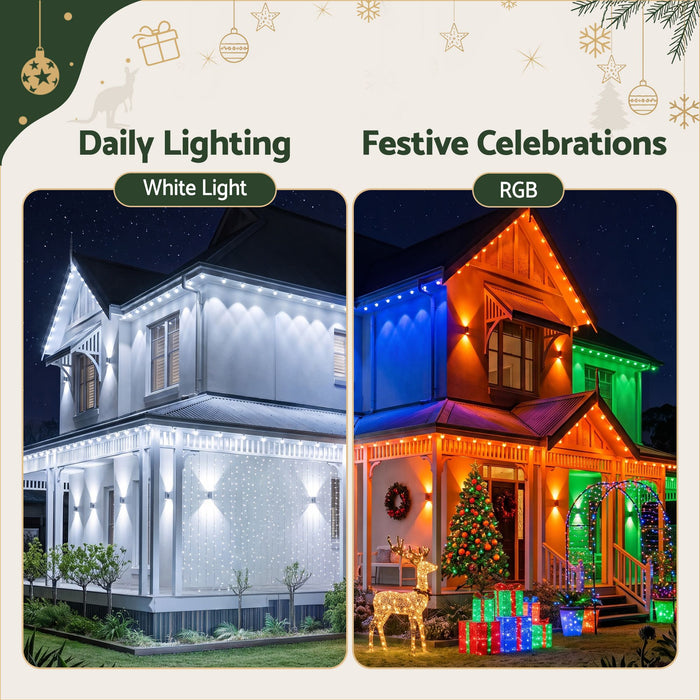 Jingle Jollys 30m Permanent Outdoor Christmas Lights - Smart App RGB