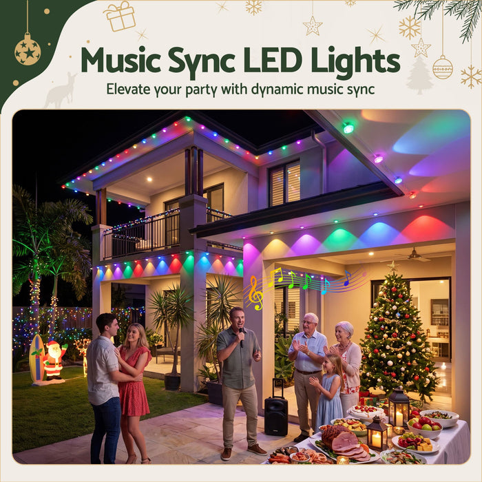 Jingle Jollys 30m Permanent Outdoor Christmas Lights - Smart App RGB